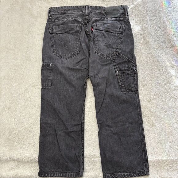 Levis 514 Men's Slim Straight Fit Straight Leg Carpenter Jeans 33x25 Black Denim - Picture 4 of 8
